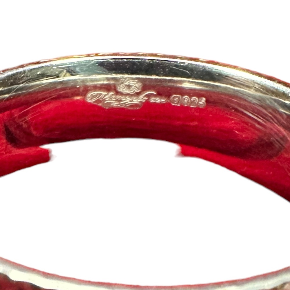 925 Silver Ring Band Moon Pattern - image 3